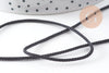 Cordon satiné torsadé noir 2mm, x1 mètre (G10885)