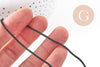 Cordon satiné torsadé noir 2mm, x1 mètre (G10885)