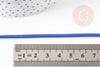 Cordon suédé bleu roi à paillettes imitation cuir 3-4mm, x1 mètre (G0780)