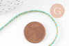 Cordon tressé Vert Jaune turquoise or 1.5mm x1 mètre G9731