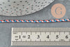 Cordon tressé bleu blanc rouge turquoise 2mm,cordon multicolore scrapbooking,corde décoration, x1 mètre G5859
