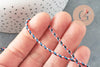 Cordon tressé bleu blanc rouge turquoise 2mm,cordon multicolore scrapbooking,corde décoration, x1 mètre G5859