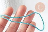 Cordon tressé turquoise et vert 2mm, cordon pour bijoux et scrapbooking, x 1 mètre (G9502)