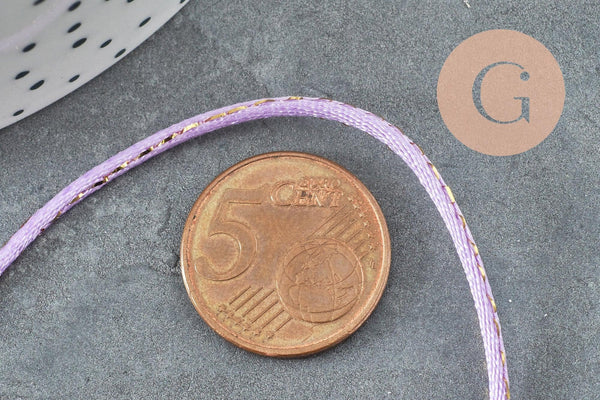 Cordon violet or queue de rat 1.5mm, x1 mètre (G3722)