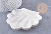 Coupelle présentoir coquillage à bijoux porcelaine blanche 111mm, x1 (G10328)