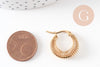 Créole acier doré, bijoux doré, oreille percée,sans nickel, boucles acier,23.5mm, la paire (G3147)