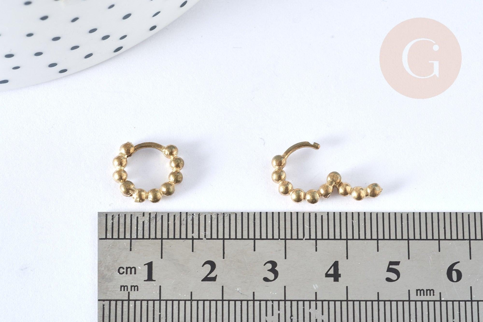 Créole boucles boucle laiton brut 12mm, x2 (G6923)