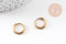 Créoles fine acier 316 inoxydable doré IP 13mm, x1 paire (G10894)