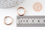 Créoles fine acier 316 inoxydable or rose IP 17mm, x1 paire (G10895)