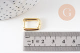Créoles laiton doré 18k forme U 17.5mm, la paire (G3614)
