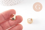 Créoles large acier doré 18k, bijoux doré,17.5mm, la paire (G4260)