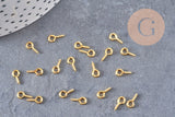 Crochets piton à visser fer doré 10mm, x20 (G10796)