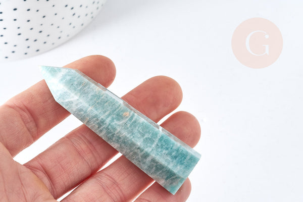 EP A RENOUVELER-Pointe amazonite 70-80mm, pierre naturelle séance lithothérapie, x1, G8412