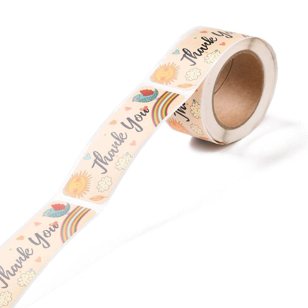 EP-Autocollants merci Arc-en-ciel 75mm, x120 (G6136)