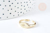 EP Bague chevalière étoile laiton doré 304 inoxdydable 17.2mm, x1