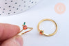 EP-Bague fruit orange laiton doré 16K zircons, x1 (G6578)
