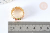 EP-Bague réglable maille croisée acier inoxydable doré émail multicolore Taille 54, x1 (G7005)