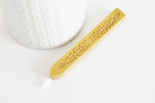 EP Batonnet de cire pour sceau à cacheter doré avec mèche, x1,G3342