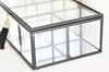 EP Boite à bijoux en verre métal noir rectangle,rangement bijoux, boite verre vintage décoration minimaliste, boîte verre, 18cm,G4886