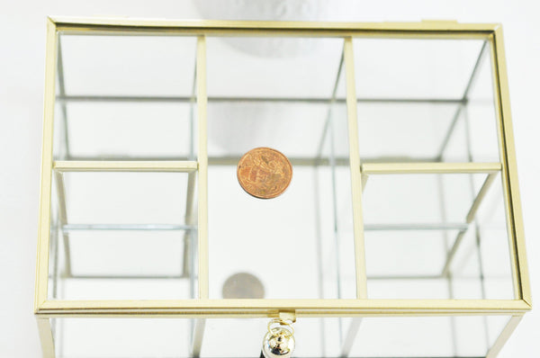 EP Boite à bijoux en verre rectangle,rangement bijoux, boite verre vintage, boîte décoration, décoration minimaliste, boîte verre, 18cm,G3258