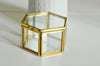 EP Boite à bijoux verre laiton hexagone 7.5cm de côté-G926