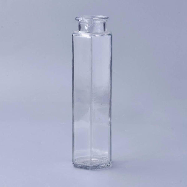 EP Bouteille hexagonale verre 19x5cm, x1 (G0208)