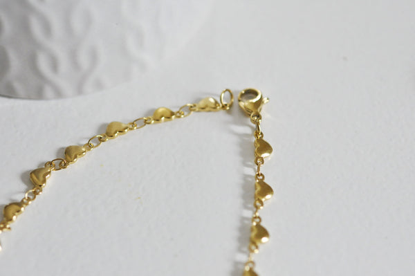 EP Bracelet acier dorée 14k cœur,un bracelet fantaisie sans nickel en acier inoxydable doré,2mm,21cm, x1 G5343