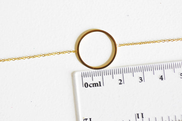 EP Bracelet cercle acier doré 14k 19cm, x1 (G2906)