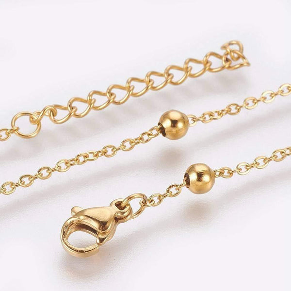 EP Bracelet chaine cheville satellite acier doré 14k, bracelet doré reglable,création bijou acier chirurgical,sans nickel,bracelet acier,23.7cm