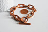 EP Bracelet gros maillons cuivre, fermoir toggle,cuivre brut, bracelet cuivre, fabrication bijoux, bracelet,23cm, x1,G2385