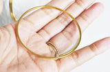 EP Bracelet jonc laiton doré 16k 70mm, x1 (G2834)