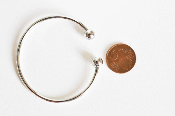 EP Bracelet jonc réglable finition or blanc finition boules,finition rhodium,dorure or blanc, fabrication bijoux, bracelet argenté,60mm-G2313