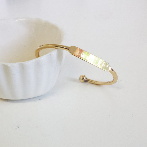 EP Bracelet jonc réglable laiton brut 64mm, x1 (G1640)