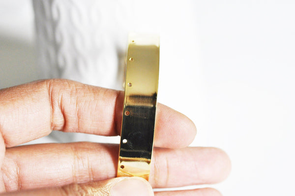 EP Bracelet jonc réglable laiton doré 16k percé 60mm, x1 (G2657) ()