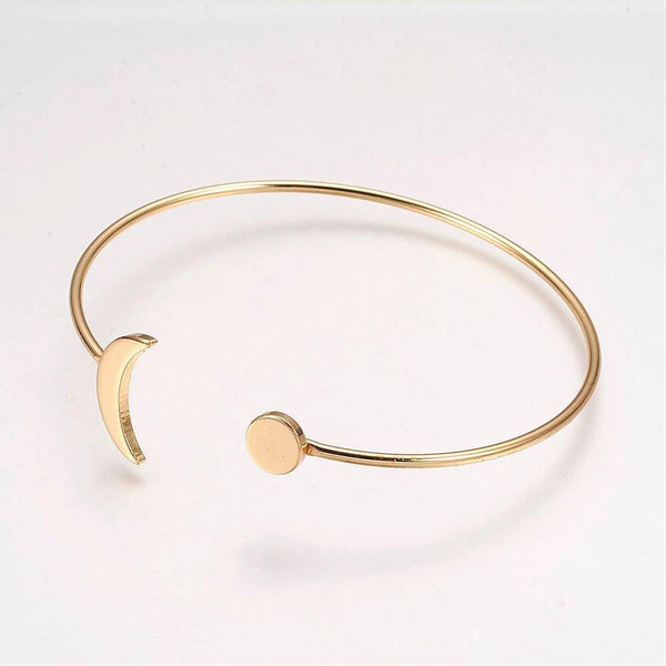EP Bracelet jonc réglable lune 14k, fournitures créatives, laiton doré 14K, bracelet fantaisie, fabrication bijoux, bracelet doré, 64mm