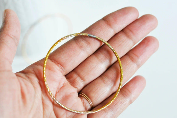 EP Bracelet jonc torsadé laiton brut 60mm, x1 (G0558)