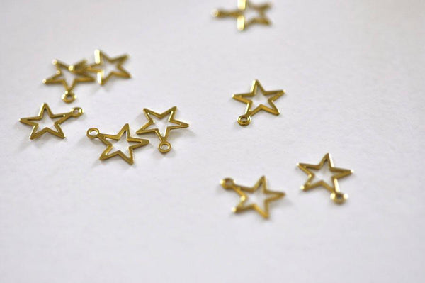 EP Breloque étoile laiton brut , fournitures créatives, pendentif sans nickel,creation bijoux, pendentif geometrique,12mm,x 50-G1371