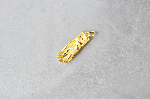 EP Breloque main laiton doré 18k cristal zircon rose,Pendentif zircon pour création de bijoux,20mm, x1 G3334