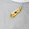 EP Breloque main laiton doré 18k cristal zircon rose,Pendentif zircon pour création de bijoux,20mm, x1 G3334