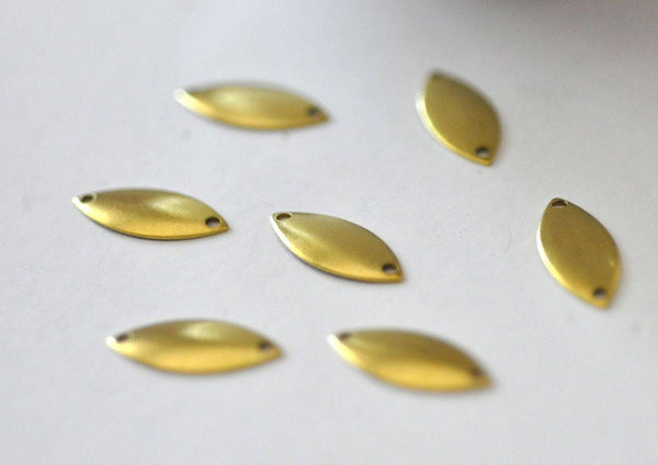EP Breloque navette laiton 2 trous, fournitures pour bijoux, breloques laiton brut ,marquise bijoux, x 10,16mm-G654