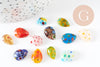 EP-Cabochon dôme millefiori gouttes, cabochon verre,verre millefiori,fait main, x50 G0130