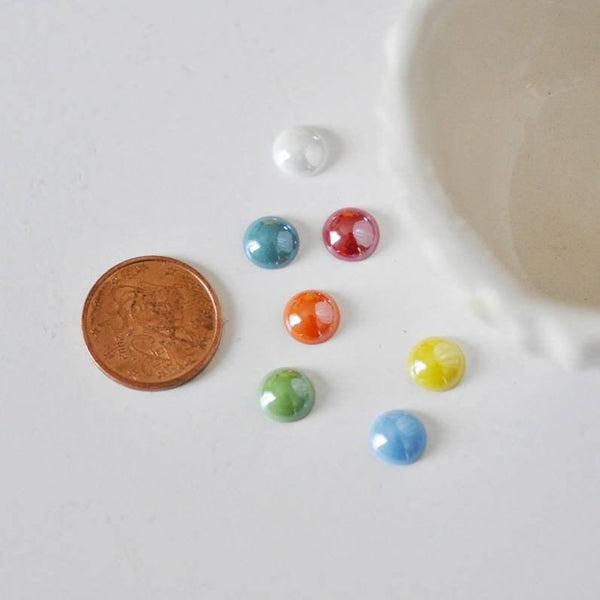 EP Cabochon dôme rond verre irisé,fournitures créatives, cabochon rond, cabochon céramique fait main, 9mm, x 10- 20 ou 50 pièces-G120