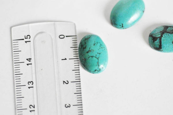 EP Cabochon howlite turquoise 12 x17mm,pierre naturelle, cabochon ovale -G161
