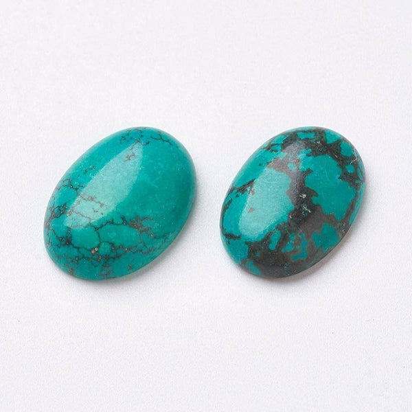 EP Cabochon howlite turquoise 12 x17mm,pierre naturelle, cabochon ovale -G161