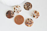 EP Cabochon rond nacre léopard, fournitures créatives, cabochon nacre, création bijoux, cabochon coquillage, nacre naturelle,18mm, les 10-G846