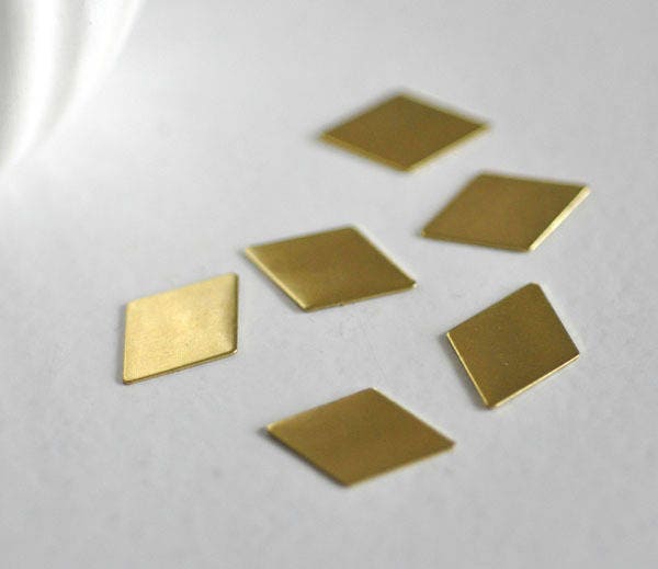 EP -Cabochons losanges laiton brut non percés, x10 (G1150)