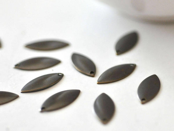 EP Cabochons navette laiton bronze 1 trou,breloque laiton,Sans nickel,laiton brut,marquise bronze,création bijoux, les 10-G1636