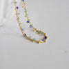 EP Chaine Dorée perles bleue 16K, chaine bijou, création bijoux, plaqué or,chaine perle dorée,chaine perles,2 mm, 1 metre-G629