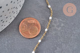 EP-Chaîne acier doré inoxydable 14k résine blanche 2mm, x1 mètre G6876
