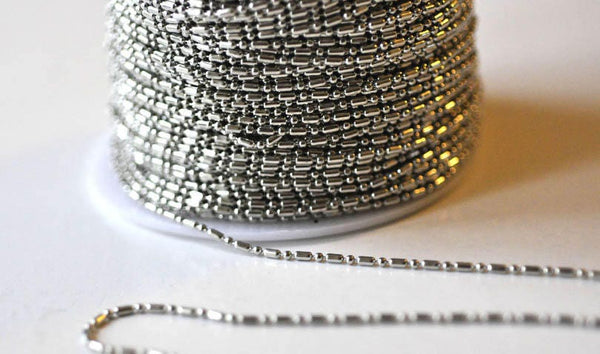 EP Chaine boule bambou platine, fourniture créative, chaine bijou, création bijoux,chaine boule,sans nickel, grossiste chaine,1.5mm, 1 metre